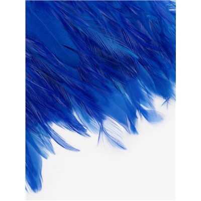 Перья петуха декоративные, на ленте, 10-15 см, 5±0.5 м, синие
