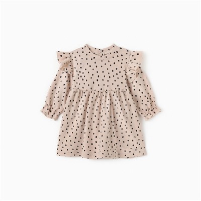 Платье для девочки «Крошка Я. Киса», рост 62-68 см, бежевое