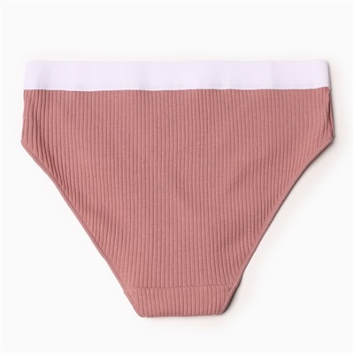 Трусы женские слипы MINAKU в рубчик, размер 40-42, цвет кофейный