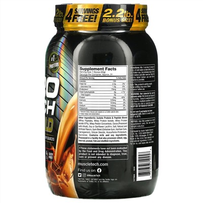 Muscletech, Performance Series, Nitro Tech, 100% Whey Gold (100% сыворотка), двойной шоколад, 1,02 кг (2,24 фунта)