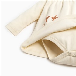 Боди детское - платье «Крошка Я» Mery Xmas, рост 62-68 см, бежевое