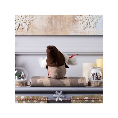 Светодиодная фигура «Гном-боровик» 8×20×8 см, текстиль, батарейки AG10×3 (в комплекте), свечение тёплое белое