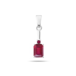 Подвеска, 1 рубин корунд октагон 5х7 1.33ct, Байли