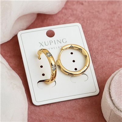 Серьги коллекция "Xuping" покрытие позолота, вставка: фианиты, арт.004.022