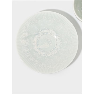 Чайная пара Magistro Willow, 2 предмета: блюдце 15.5×2.1 см, чашка 220 мл, фарфор, голубая