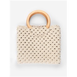 Ручки для сумки деревянные, d=10.2 / 13.2 см, 2 шт., бежевые