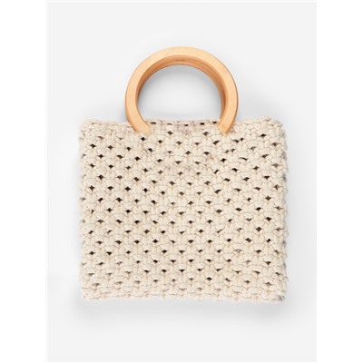 Ручки для сумки деревянные, d=10.2 / 13.2 см, 2 шт., бежевые