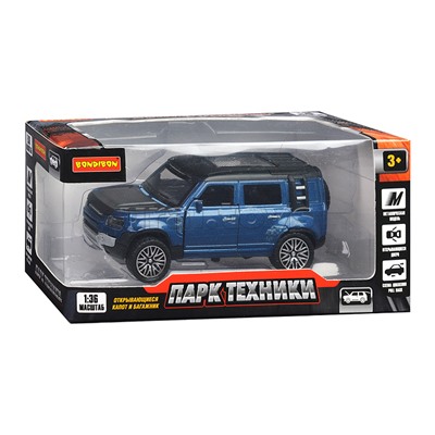 Машина метал. инерционная, М1:36, 4 открыв. двери "Парк Техники" джип синий