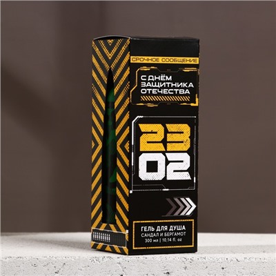 Гель для душа «23 Февраля», 300 мл, аромат сандала и бергамота, HARD LINE
