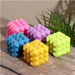 Свеча фигурная формовая «Ромбики», 6×6×6 см, соевый воск, МИКС