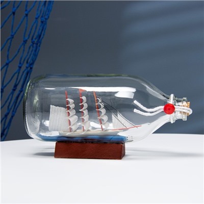 Корабль в бутылке «Роза ветров», фигурка, 18×10×8 см, белый