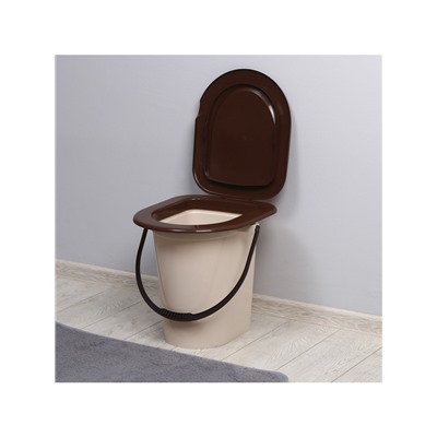 Ведро - туалет, h=40 см, 17 л, съёмный стульчак, бежевое