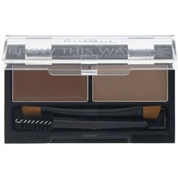 Rimmel London, Набор для моделирования бровей Brow This Way, 002 коричневая палитра, 1 шт