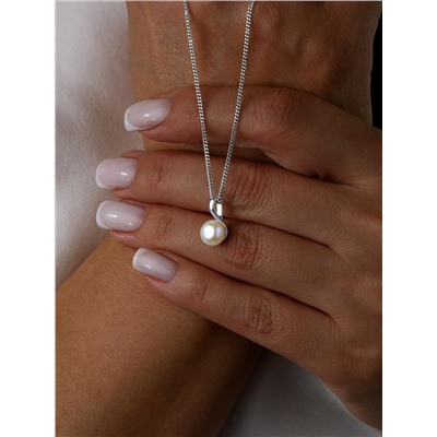 Подвеска из серебра с культивированным жемчугом родированная П50270