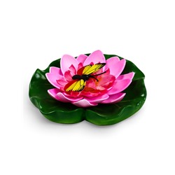 Садовая фигура из полистоуна «Лотос с бабочкой», 10×11×6 см, плавающая