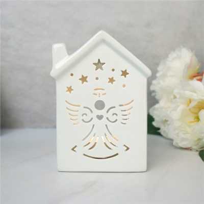 Аромалампа Домик Ангел 12 см / 933 /уп 96/белая