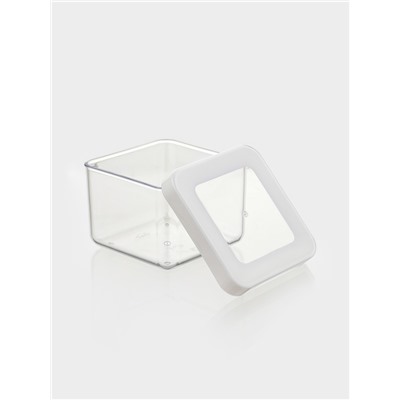 Ёмкость для хранения сыпучих продуктов IDEA «Степ», 500 мл, 10×7 см, пластик, крышка белая