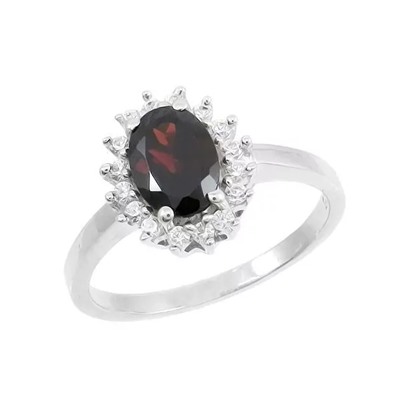 Кольцо из серебра гранат, Амалия