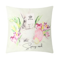 Наволочка декоративная Этель«Пасхальный кролик» 40×40 см, полиэстер, велюр