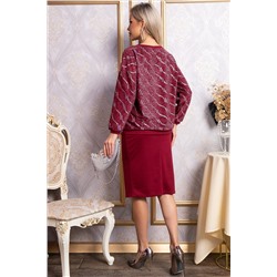 Костюм с юбкой Совершенство форм (бордовое) К14835-10М
