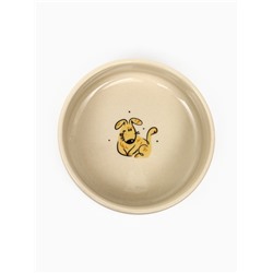 Миска керамическая «Собачки» 200 мл - 10.5×10.5×4 см, бежевая