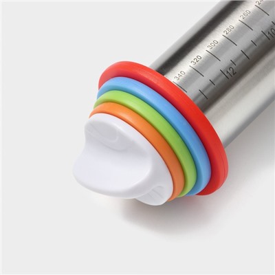 УЦЕНКА Скалка с ограничителями кондитерская, 43×5.5 см, рабочая 35 см