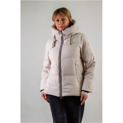 Теплая куртка с капюшоном арт.3052 (Светло-бежевый)