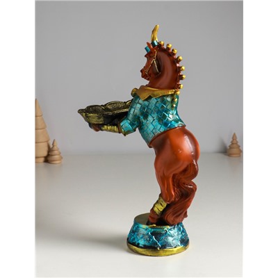 Фигура-подставка для мелочей «Лошадь с подносом», полистоун, 33×20×14 см