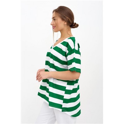 Футболка женская в полоску Фурор (Зеленый)