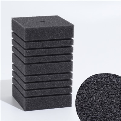 Губка прямоугольная для фильтра турбо № 14, 11×11×20 см, серая
