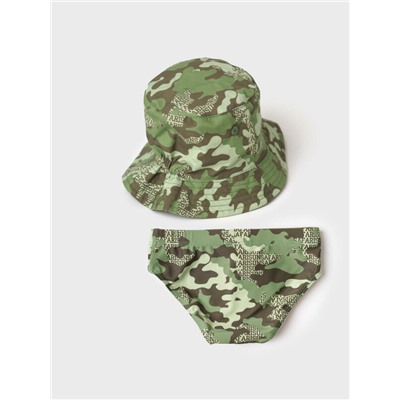 Комплект детский для мальчиков: плавки трикотажные, панама текстильная