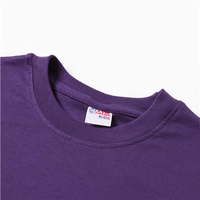 Футболка для девочки однотонная ATA kids, фиолетовая, рост 104 см
