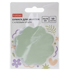 Бумага для заметок с клеевым краем 70х70 мм 50 листов фигурная "Flower" европодвес 090340 Хатбер