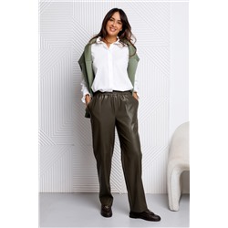 Брюки из экокожи на резинке 422