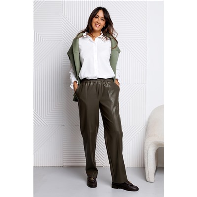 Брюки из экокожи на резинке 422