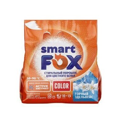 Synergetic Порошок для стирки Smart Fox Color Горный эдельвейс 1,5 кг