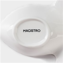 Менажница 4 ячейки Magistro «Лист Бланш», 27×4 см, фарфор, белая