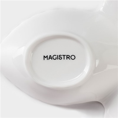 Менажница 4 ячейки Magistro «Лист Бланш», 27×4 см, фарфор, белая