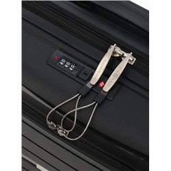 Чемодан на колёсах Bagvoyage маленький 46 л (S), на молнии, с увеличением, отдел для ноутбука, кодовый замок, 4 колеса, чёрный