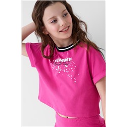 Комплект трикотажный для девочек: джемпер (футболка), юбка-шорты PLAYTODAY, 1240350