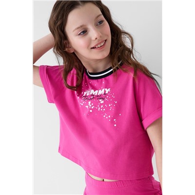 Комплект трикотажный для девочек: джемпер (футболка), юбка-шорты PLAYTODAY, 1240350