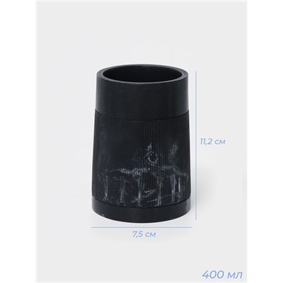 Набор аксессуаров для ванной комнаты SAVANNA, 3 предмета, дозатор, стакан, мыльница, чёрный