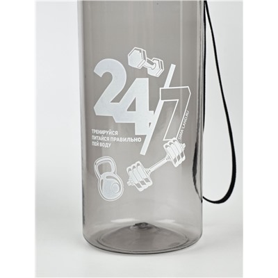 Бутылка для воды пластиковая «24/7», 500 мл, чёрная