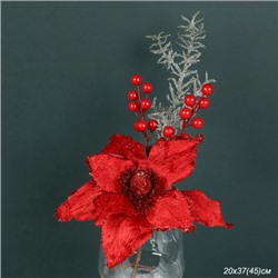 Цветок декоративный Пуансеттия 37 см красная / GLX01-2425 /уп 480/
