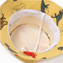 Панама детская MINAKU «Динозавры», размер 49-50, жёлтая