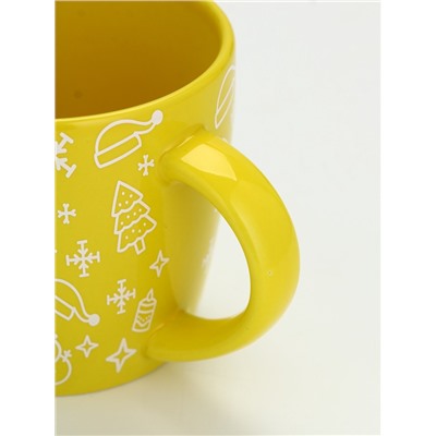 Кружка чайная новогодняя «Новый год», жёлтая, 370 мл