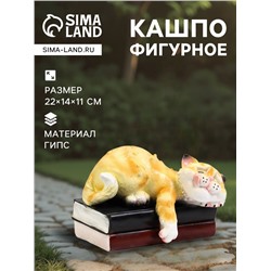 Садовая фигура из гипса «Спящий Кот», 15×23×13 см