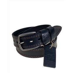 Ремень мужской из натуральной кожи, цвет черный