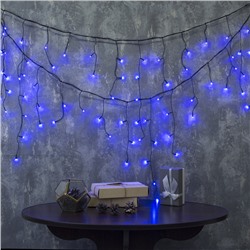 УЦЕНКА Гирлянда «Бахрома», 3×0.5 м, 80 LED, 220 В, 8 режимов, свечение синее