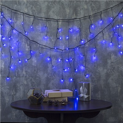 УЦЕНКА Гирлянда «Бахрома», 3×0.5 м, 80 LED, 220 В, 8 режимов, свечение синее